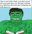 Hulk wearing his glasses.