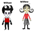 Concept art of Wilson and Willow.