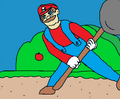 Mario with a hammer.