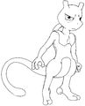 Mewtwo as drawn by Lazerbot.